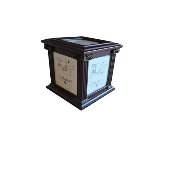 Bombay Company 2002 Mahogany Wood Photo Album Box Holder Frame for 3.5" Photos - Picture 1 of 9